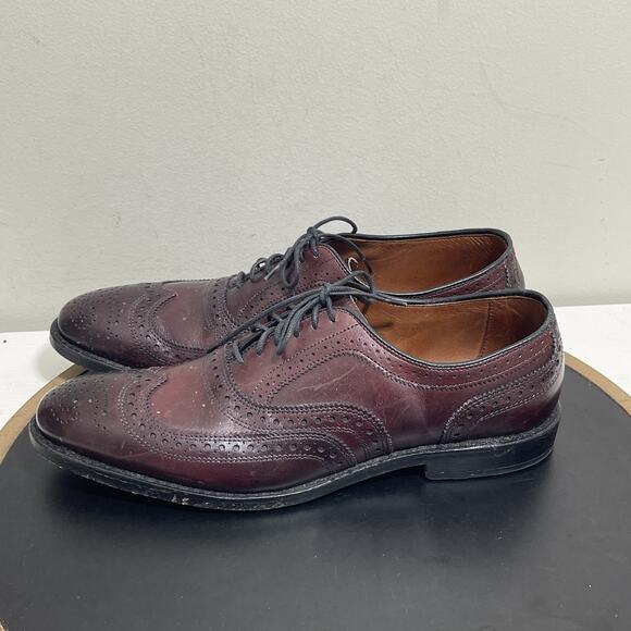 Allen Edmonds McAllister Shoes Mens Size 8.5 B‎ Wingtip Brogue Leather Burgundy main image 9